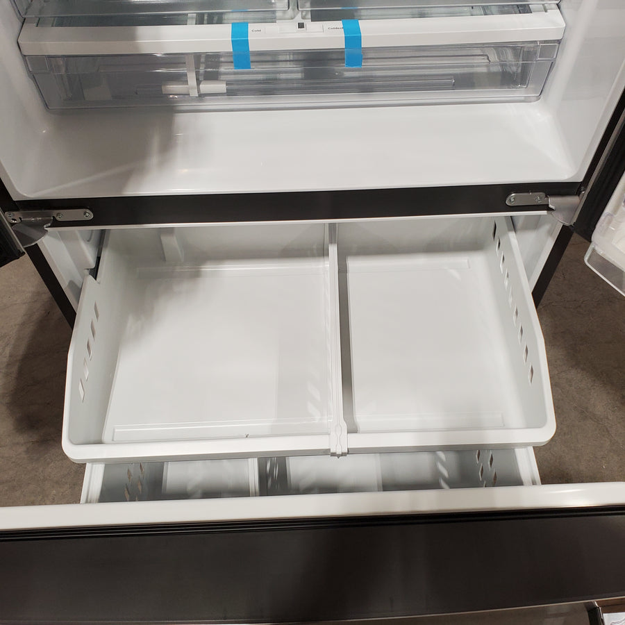 GE Energy Star 3 Door French Door 27.7 Cu. Ft. Refrigerator with TwinChill Evaporators in Fingerprint Resistant Stainless Steel GFE28GYNFS - Scratch & Dent (Major)