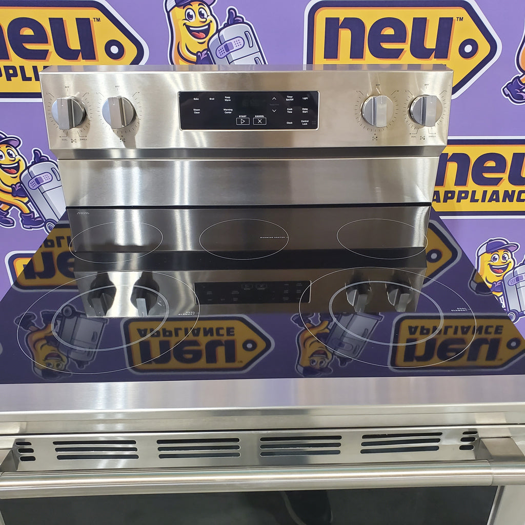 Pictures of Maytag Stainless Steel 30-Inch Wide 5.3 cu. ft. Electric Range With Steam Clean and Edge-to-Edge Ceramic Glass Cooktop MFES4030RS - Scratch & Dent - Minor - Neu Appliance Outlet - Discount Appliance Outlet in Austin, Tx