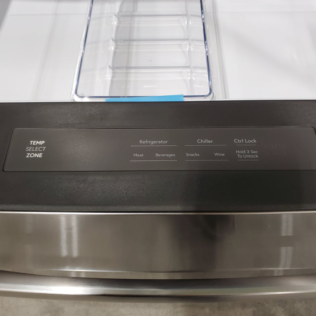 Pictures of GE Profile Fingerprint Resistant Stainless Steel Counter Depth 4 Door French Door 23.2 Cu. Ft. Refrigerator with LED Light Wall and Dual Dispense Auto Fill Pitcher PJE23BYWBFS - Open Box - Neu Appliance Outlet - Discount Appliance Outlet in Austin, Tx