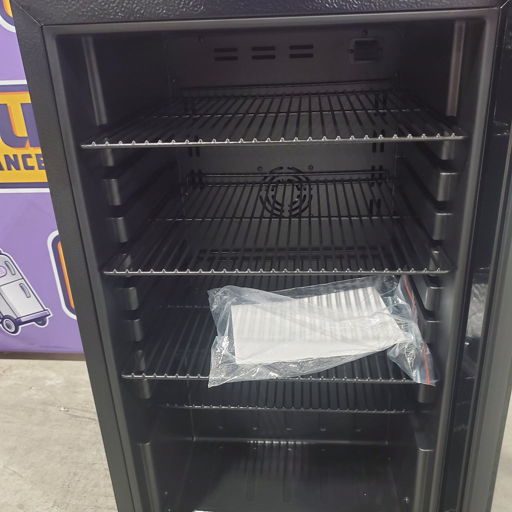 HOOURE 128Cans 3.2 Cu.Ft Glass Door Mini Fridge for Drink Beer Soda Wine, with 4 Adjustable Removable Shelves in Stainless Steel 25133SD535 - TAYL86 - Scratch & Dent (Minor)