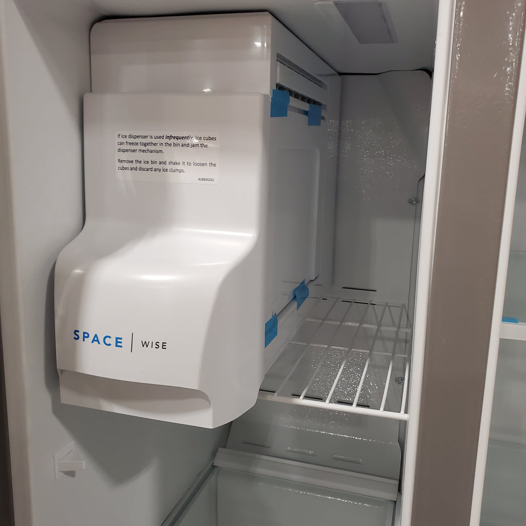 Pictures of Frigidaire 22 Cu. Ft. Counter-Depth Side-by-Side Refrigerator in Stainless Steel 3SD815 - FRSC2333AS - Scratch & Dent (Moderate) - Neu Appliance Outlet - Discount Appliance Outlet in Austin, Tx