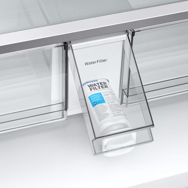 Samsung Bespoke 29 cu ft. 4-Door Standard Depth French Door Smart Refrigerator with Beverage Center Auto Fill Pitcher and Dual Ice Maker with Ice Bites™ in White Glass 25131SD113 - RF29BB86004MAA - Scratch & Dent (Minor)