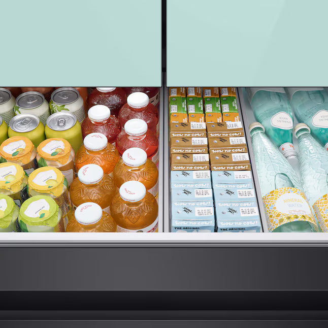 Samsung Bespoke 29 cu ft. 4-Door Standard Depth French Door Smart Refrigerator with Beverage Center Auto Fill Pitcher and Dual Ice Maker with Ice Bites™ in White Glass 25131SD113 - RF29BB86004MAA - Scratch & Dent (Minor)