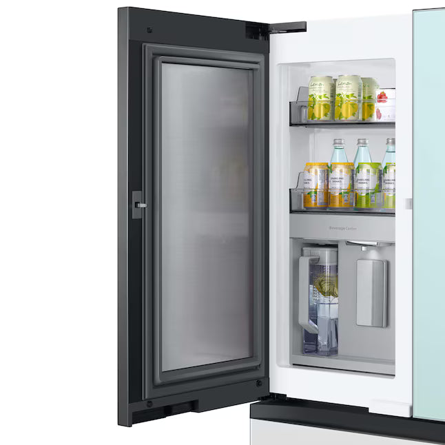 Samsung Bespoke 29 cu ft. 4-Door Standard Depth French Door Smart Refrigerator with Beverage Center Auto Fill Pitcher and Dual Ice Maker with Ice Bites™ in White Glass 25131SD113 - RF29BB86004MAA - Scratch & Dent (Minor)