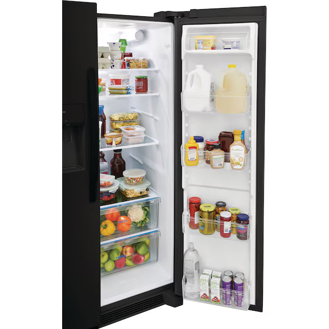 Frigidaire Black 26 Cu. Ft. Standard-Depth ENERGY STAR Side-by-Side Refrigerator with EvenTemp™ Cooling System 22231SD329 - FRSS2623AB - Scratch & Dent (Minor)