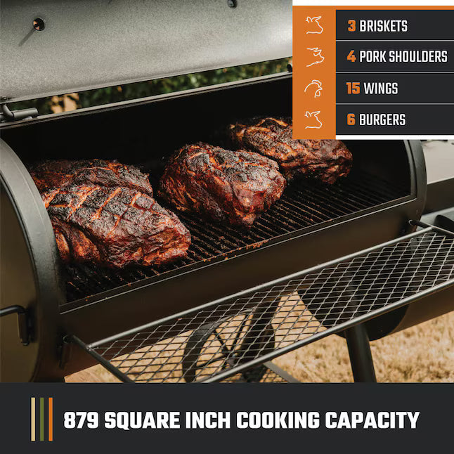 Oklahoma Joe's Highland 879-Sq. in Black Horizontal Charcoal Smoker 22521695 - 24203001 - Certified Refurbished