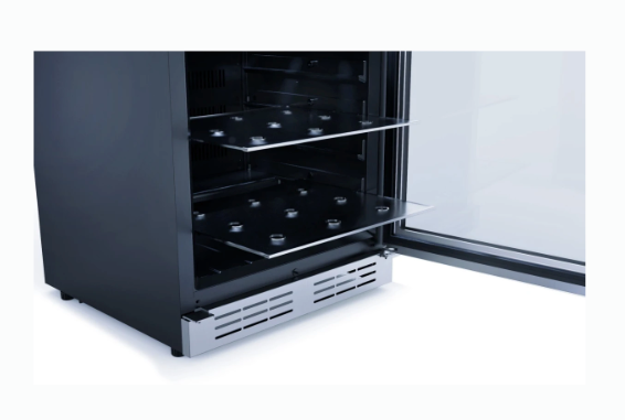 Elica 24 Inch Beverage Center with 4.8 Cu. Ft. Capacity, Slide Out Shelves, UV Coated Double Panel Glass Door, Temperature/Humidity Sensors, and Sabbath Mode EBS51SS1 - Open Box