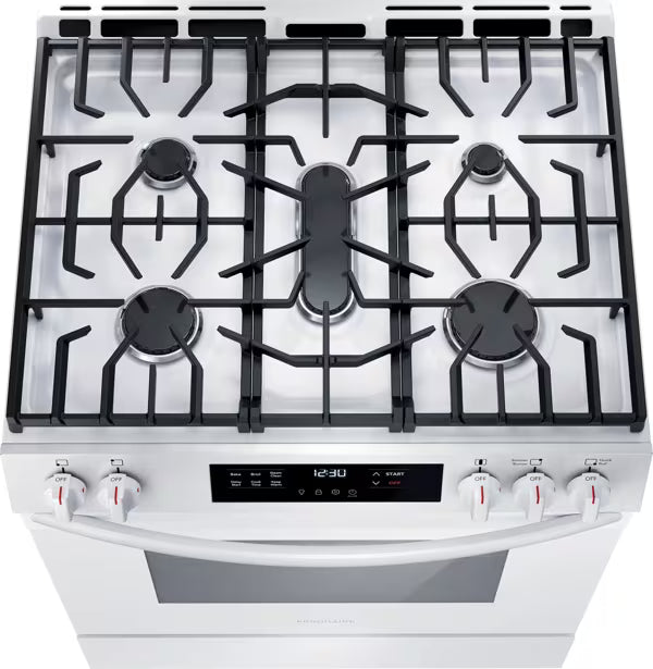 Frigidaire 5 Burners 5.1-cu ft Slide-In Natural Gas Range in White 20531SD522 - FCFG3062AW - Scratch & Dent (Minor)