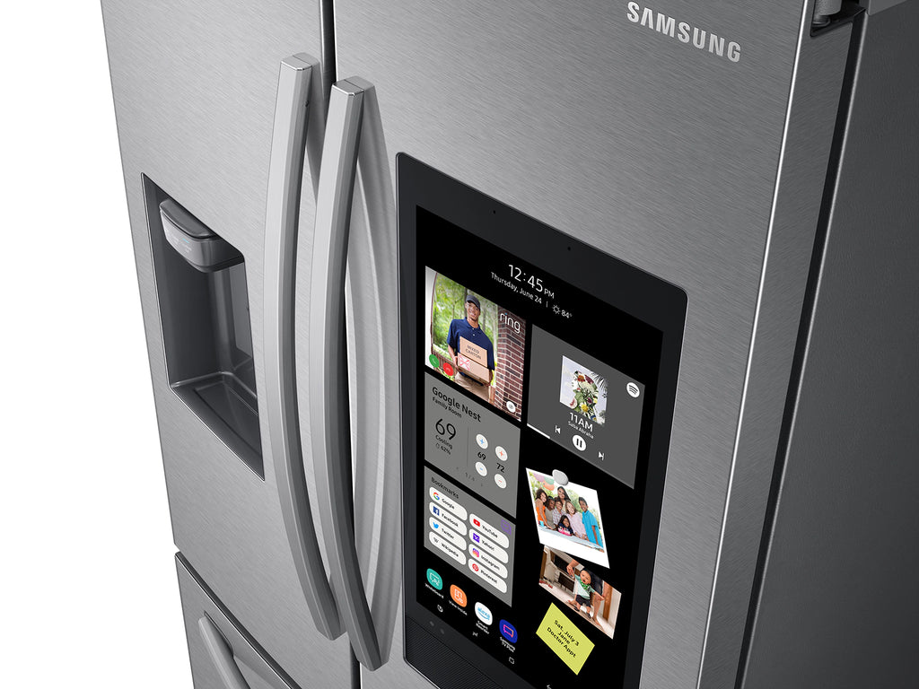 Pictures of Samsung 26.5 cu. ft. Large Capacity 3-Door French Door Refrigerator with Family Hub™ and External Water & Ice Dispenser in Stainless Steel 31132SD83 - RF27T5501SR - Scratch & Dent (Major) - Neu Appliance Outlet - Discount Appliance Outlet in Austin, Tx