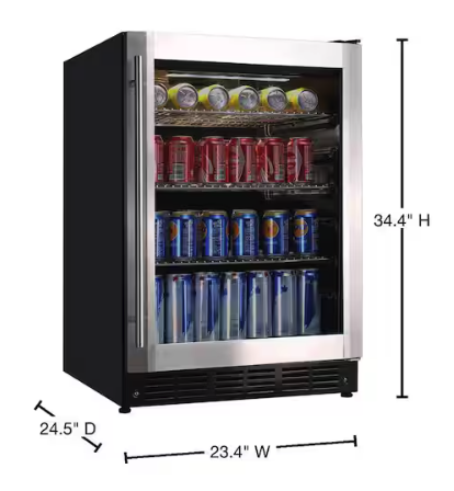 Vissani 23.4 in. 50 Bottle, 154 Can, Wine and Beverage Cooler with Stainless Steel Door 25137SD733 - HVBC58ST - Scratch & Dent (Major)