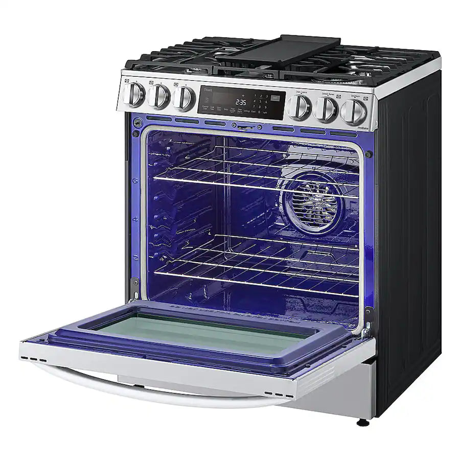 LG 6.3 cu. ft. Smart Dual Fuel Slide-in Range with InstaView®, ProBake Convection®, Air Fry and Air Sous Vide LSDL6336F - Scratch & Dent (Minor)