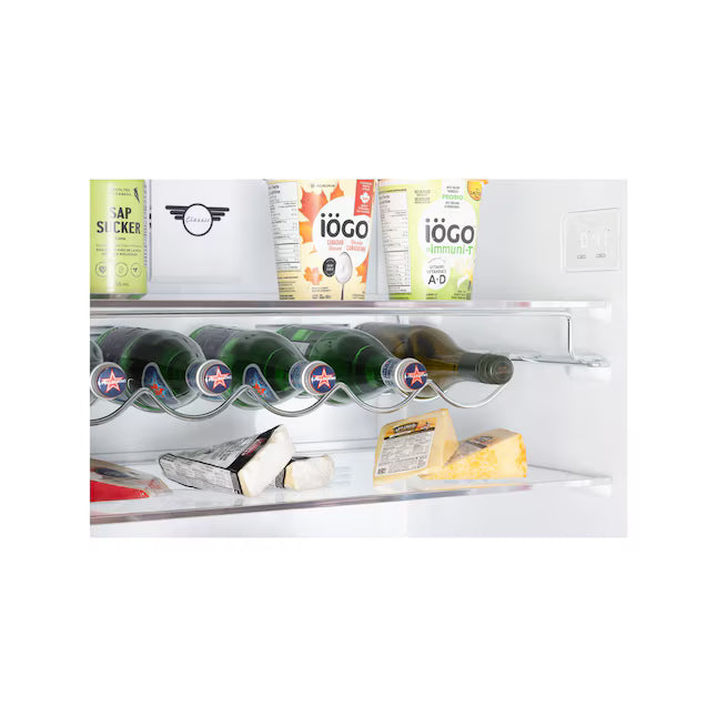 Classic Retro 28 in. 16.7 cu. ft. Frost Free Bottom Freezer Fridge in Marshmallow White, Energy Star UNQ-455LWAC - Open Box