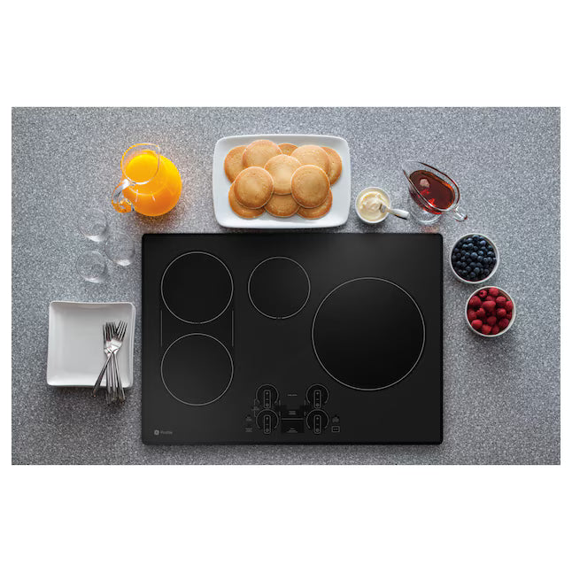 GE Profile 30 in. 4 Burner Element Smart Smooth Induction Touch Control Cooktop in Black PHP7030DTBB - Open Box