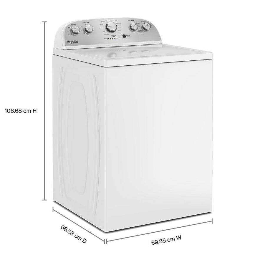 Whirlpool 3.8 cu. ft. Top Load Washer with Stainless Steel Wash Basket and 360 Wash Agitator WTW4816TW - Open Box and Whirlpool White Electric Extra Large 7.0 Cu. Ft. Dryer with Wrinkle Shield WED4815EW - Open Box