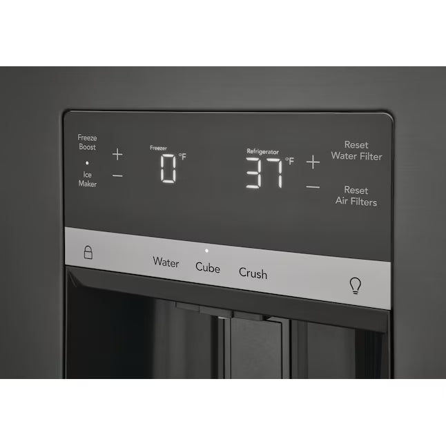 Frigidaire 28 Cu. Ft. Standard-Depth French Door Refrigerator in Black Stainless Steel FRFS2823AD - Scratch & Dent (Moderate)
