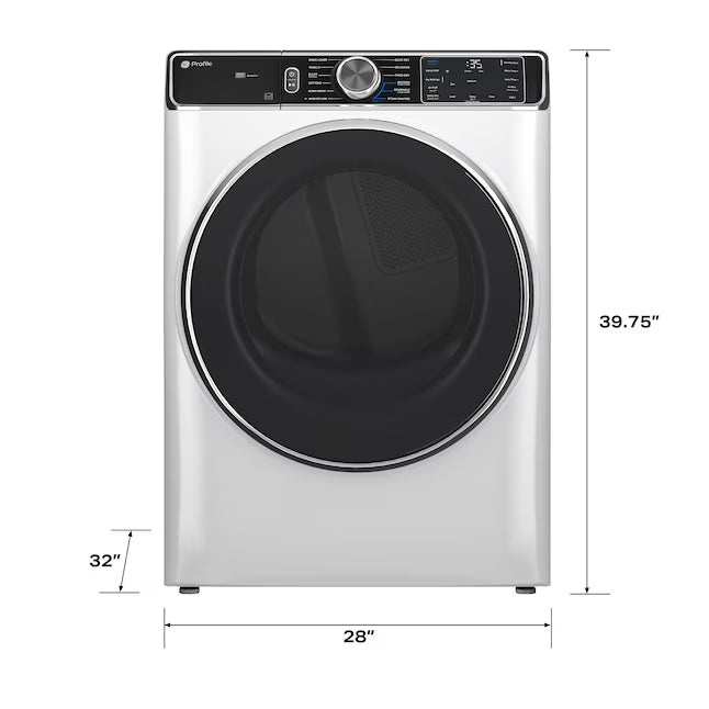 GE Profile™ 7.8 cu. ft. Capacity Smart Front Load Electric Dryer with Steam and Sanitize Cycle PFD87ESSVWW - Open Box