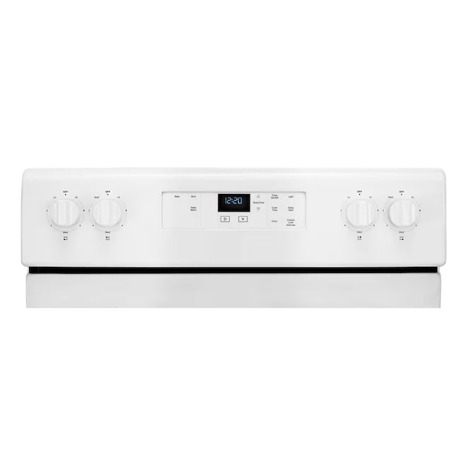 Whirlpool White 4.8 cu. ft. Electric Range with Keep Warm setting and Control Lock Mode WFC150M0JW - Open Box