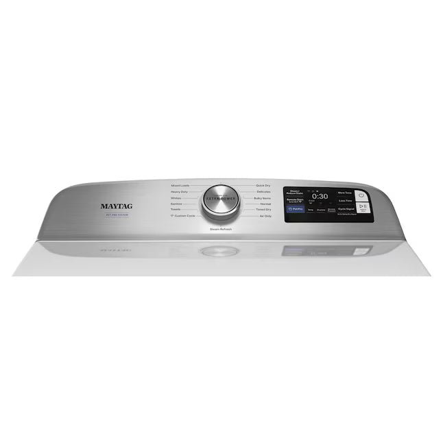 Maytag Pet Pro 7.4-cu ft Vented Electric Dryer with Steam Cycle in White 22132SD119 - MED7205RW - Scratch & Dent (Minor)