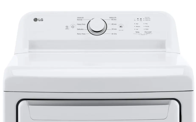Pictures of LG 7.3 Cu. Ft. Electric Rear Control Ultra Large Capacity Dryer in White with Sensor Dry 3SD716 - DLE6100W - Open Box - Neu Appliance Outlet - Discount Appliance Outlet in Austin, Tx