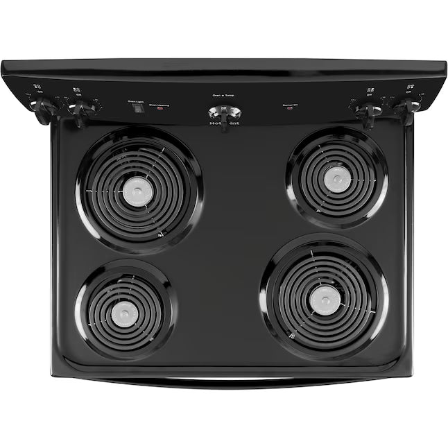 Hotpoint 30-in 4 Burners 5.0-cu ft Freestanding in Black RBS330DR4BB - Scratch & Dent (Minor)