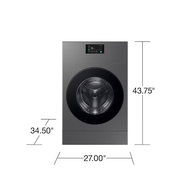 Samsung Dark Steel Bespoke 5.3 cu. ft. Ultra Capacity All-In-One Washer Dryer Combo with Super Speed and Ventless Heat Pump 22142792 - WD53DBA900HZ - Scratch & Dent (Moderate)