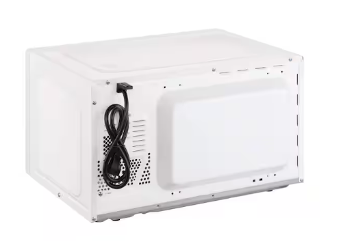 Vissani 1.1 cu. ft. Electric 1000-W Countertop Microwave in White with Turntable, 6-Heating Functions, and 2-Step Lock System E30PXP02-WHT - Scratch & Dent (Minor)
