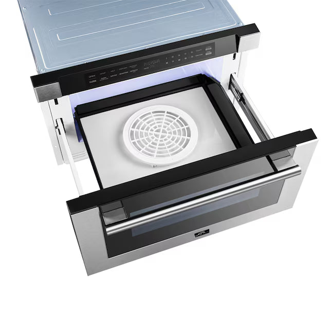 Forno 24 in. W 1.2 cu.ft. Stainless Steel and Black 900-Watt Built in Microwave Drawer FMWDR3000-24 - New in Box