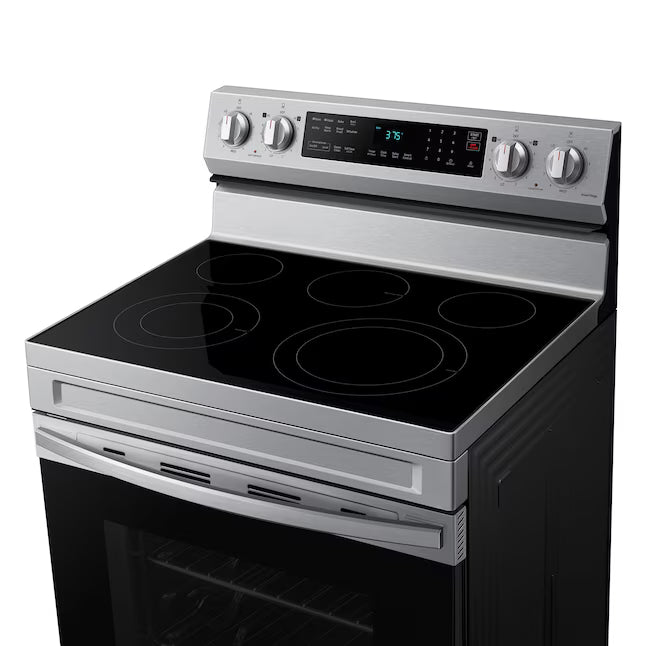 Samsung 6.3 cu. ft. Smart Freestanding Electric Range with No-Preheat Air Fry & Convection in Stainless Steel 25SD116 - NE63A6511SS - Scratch & Dent - Moderate