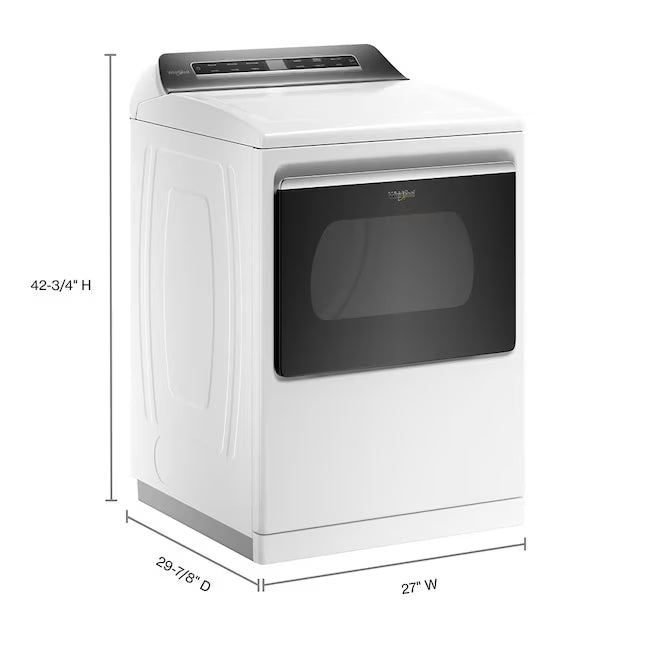 Whirlpool Top Load 4.7 Cu. Ft. Washer with 2-in-1 Removable Agitator in White WTW5057LW - Open Box and Whirlpool 7.4 cu. ft. White Electric Dryer with Steam and Advanced Moisture Sensing Technology, ENERGY STAR 16263 - WED8127LW - Scratch & Dent (Minor)