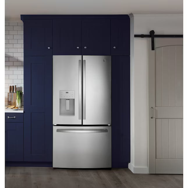 GE ENERGY STAR 25.7 Cu. Ft. Fingerprint Resistant French-Door Refrigerator GFE26JYMFS - Scratch & Dent (Moderate)