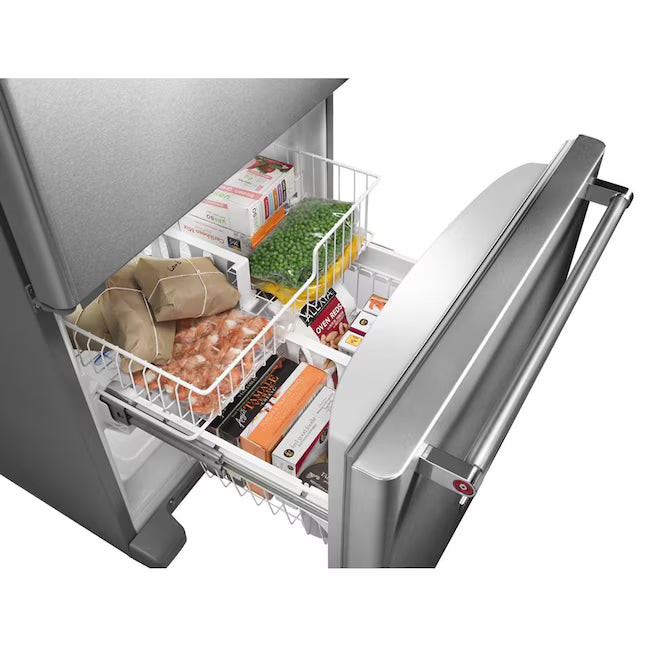 KitchenAid 18.7 cu. ft. Bottom Freezer Refrigerator in Stainless Steel 31133SD136 - KRBL109ESS - Scratch & Dent (Moderate)