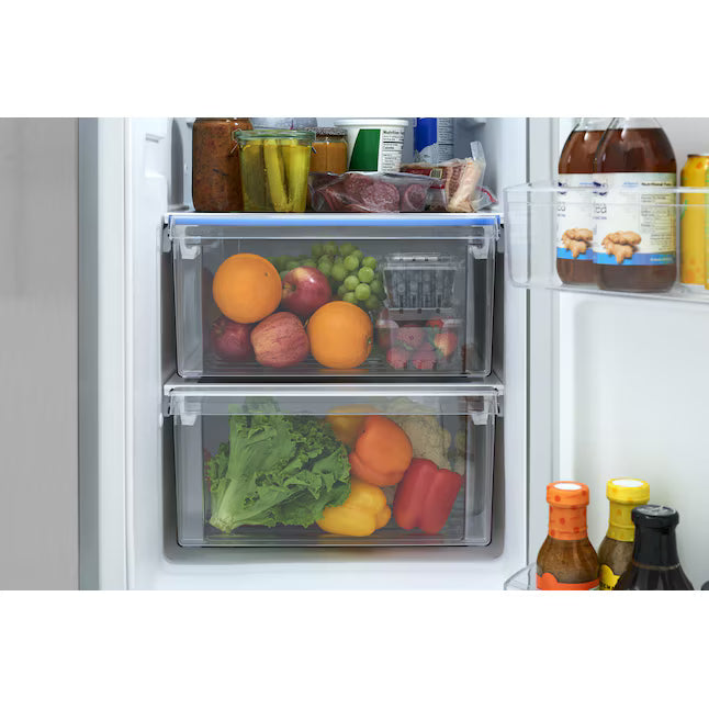 Frigidaire 26.4-cu ft Standard-Depth 36-in Wide Side-by-Side Refrigerator ENERGY STAR Certified in Stainless Steel FRSN2610AF - Scratch & Dent (Moderate)