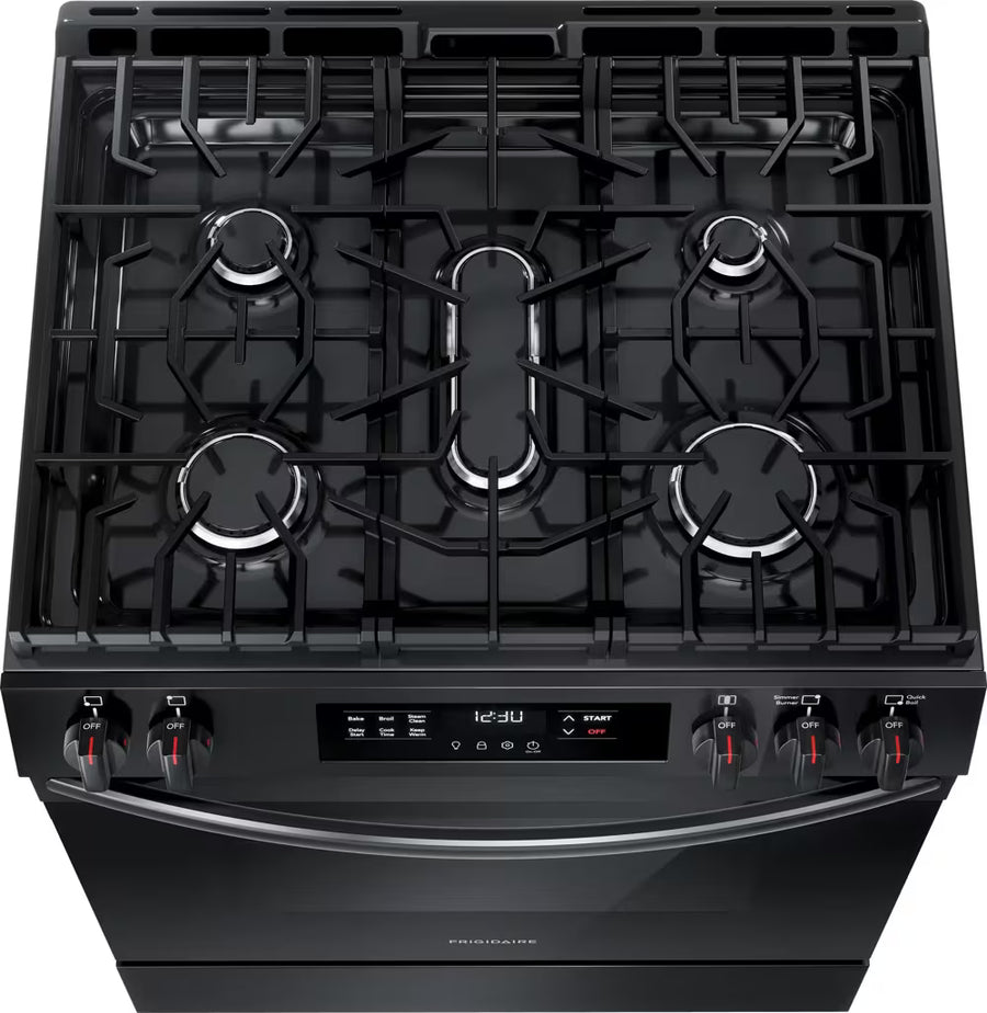 Frigidaire Gas Range with Steam Clean in Black 20531SD509 - FCFG3062AB - Scratch & Dent (Minor)
