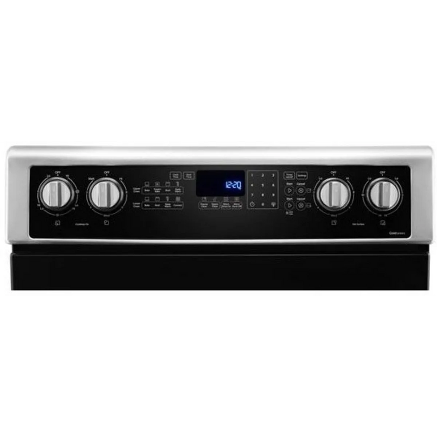 Whirlpool 6.7 cu. ft. 5 Burner Element Double Oven Electric Range with True Convection in Stainless Steel WGE745C0FS - Open Box