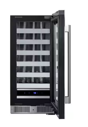 Pictures of Summit Shallow Depth 15 in. Single Zone 18-Wine Bottle Beverage and Wine Cooler in Stainless Steel 25139SD810 - SDHW1532 - New in Box - Neu Appliance Outlet - Discount Appliance Outlet in Austin, Tx