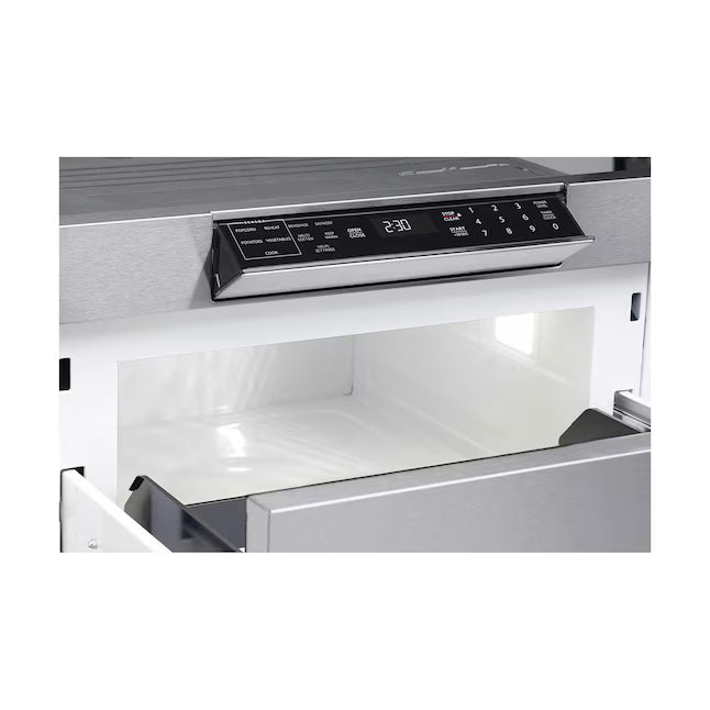 Sharp 30 inch Stainless Steel Sharp 1.2 cu. ft. Built In Microwave Drawer with Easy Touch Automatic Drawer System SMD3070ASY - Scratch & Dent (Minor)