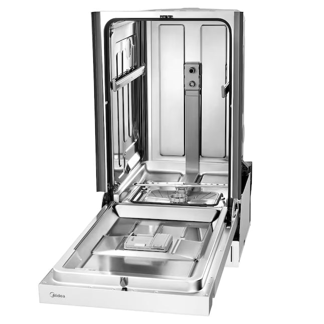Midea 18-in Front Control Built-in Dishwasher, 52-Decibel in White MDF18A1AWW - Scratch & Dent (Minor)