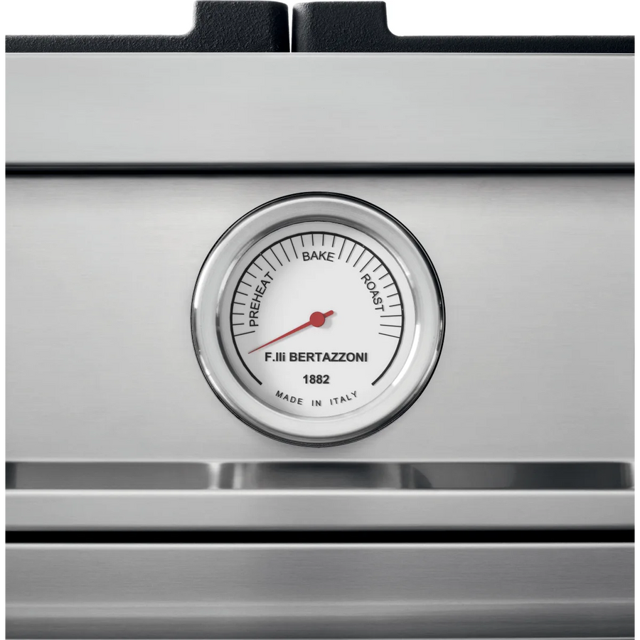 Bertazzoni 30 Inch Gas Range with 4 Aluminum Burners, 4.7 Cu. Ft Oven Capacity, Cast Iron Grates, Convection Bake, Soft Motion Doors, 19000 BTU Power Burner, Infrared Gas Broiler MAST304GASXV - Scratch & Dent (Minor)