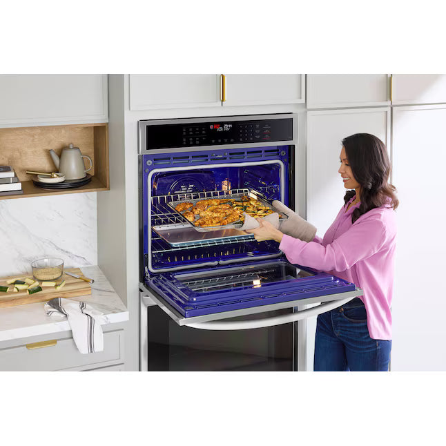 LG 9.4 cu. ft. Smart Double Wall Oven with Fan Convection, Air Fry in PrintProof in Stainless Steel WDEP9423F - Scratch & Dent (Minor)