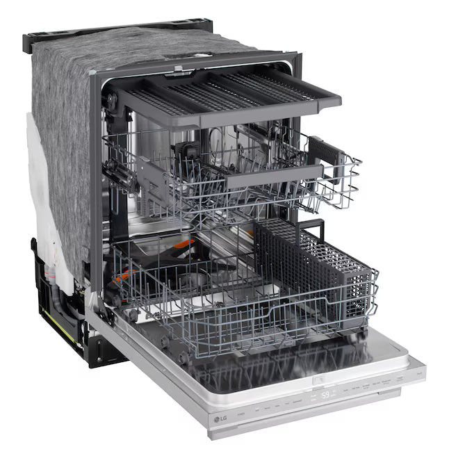 LG 24 Inch Smart FlushFit™ Top Control Dishwasher with 1-Hour Wash & Dry, QuadWash® Pro, and Dynamic Heat Dry™ w/AutoVent Dry™ LDNTM545S - Open Box