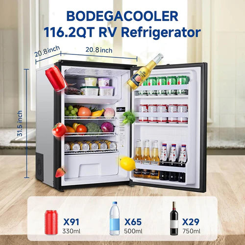 Bodega Cooler 2025 RV Refrigerator Freezer 5°F-32℉ 110L YC110 - Scratch & Dent (Minor)