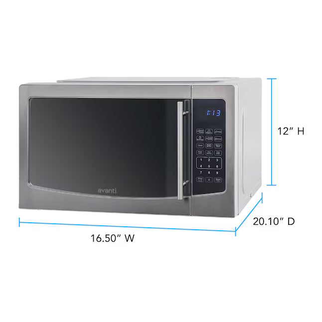 Avanti 1.1-cu ft 1000-Watt Countertop Microwave in Stainless Steel MT116V4M - Certified Refurbished
