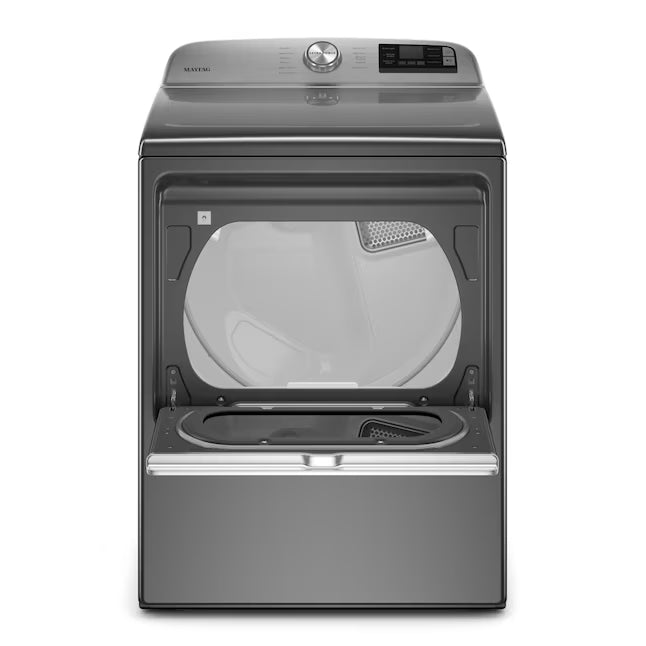 Maytag 5.2 cu. ft. Pet Pro Top Load Washer in Midnight Steel with Agitator, Extra Power and Sanitize Cycle with Oxi MTW7205RF - Open Box and Maytag 7.4 cu. ft. Smart Top Load Electric Dryer with Extra Power 16271 - MED6230HC - New in Box