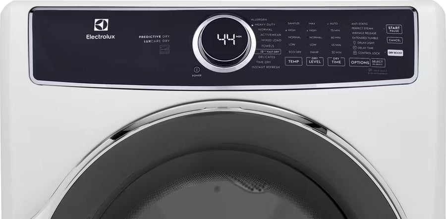 Electrolux 8.0 Cu. Ft. Stackable Gas Dryer with Steam and LuxCare Dry System in White 31134SD187 - ELFG7537AW - Scratch & Dent (Minor)