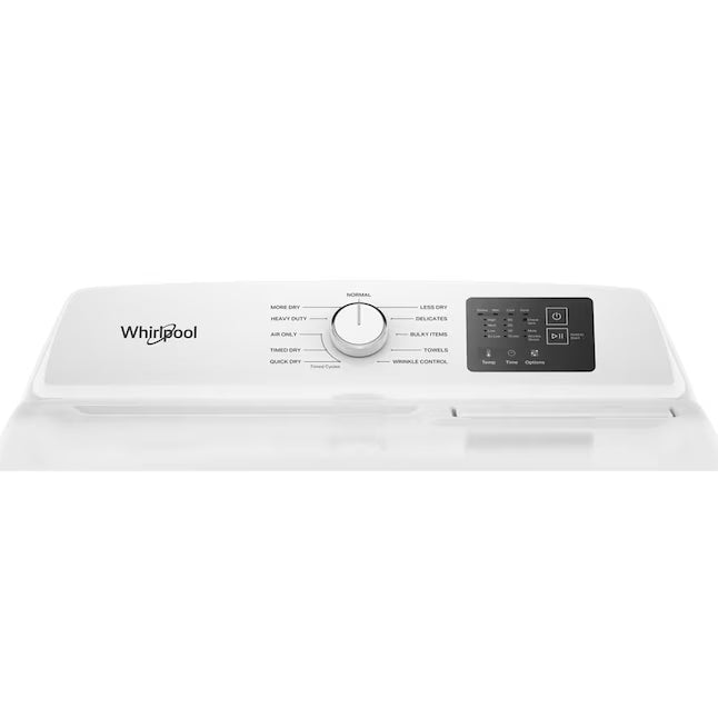 Whirlpool 4.2-4.3 Cu. Ft. Top Load Washer with 2-in-1 Removable Agitator and Soft Close Glass Lid WTW4307SW - Scratch & Dent (Minor) and Whirlpool 7.0 cu. ft. Electric Dryer with Adaptive Dry and Wrinkle Shield™ Option WED4307SW - Open Box