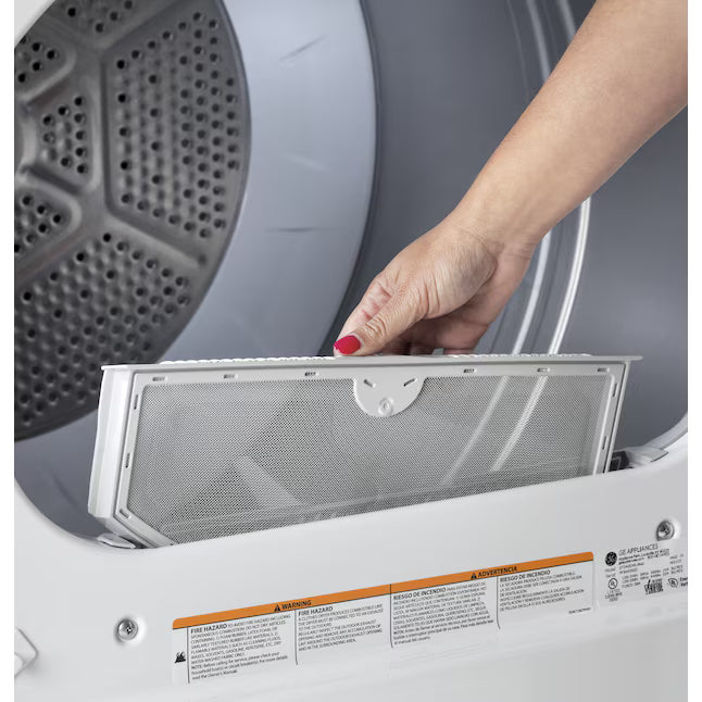GE White Electric 7.2 Cu. Ft. Dryer with Aluminized Alloy Drum GTD42EASJWW - Certified Refurbished