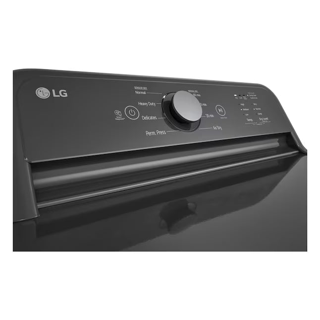 LG 4.1 cu. ft. Top Load Washer with 4-Way Agitator® and TurboDrum™ Technology  WT6105CM - Certified Refurbished and LG 7.3 cu. ft. Ultra Large High Efficiency Electric Dryer in Monochrome Grey DLE6100M - Scratch & Dent (Minor)