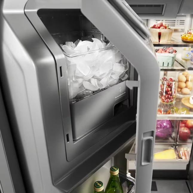 KitchenAid Standard-Depth 25.8-cu ft 5-Door with Ice Maker in Black Stainless Steel with PRINTSHIELD Finish 31134SD225 - KRMF706EBS - Scratch & Dent (Minor)