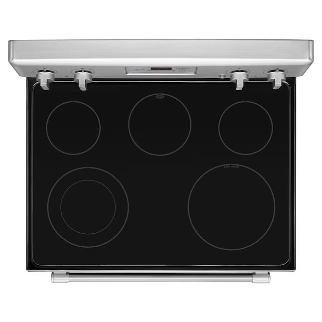 Maytag Glass Top 5 Elements 6.2-cu ft Self-Cleaning Freestanding Electric Range in Stainless Steel 25139SD774 - MER8700DS