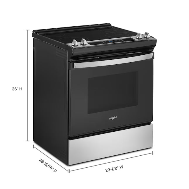Whirlpool 4.8 cu. ft. 4 Burner Element Single Oven Electric Range in Stainless Steel 22136SD247 - WEE515S0LZ - Scratch & Dent (Minor)
